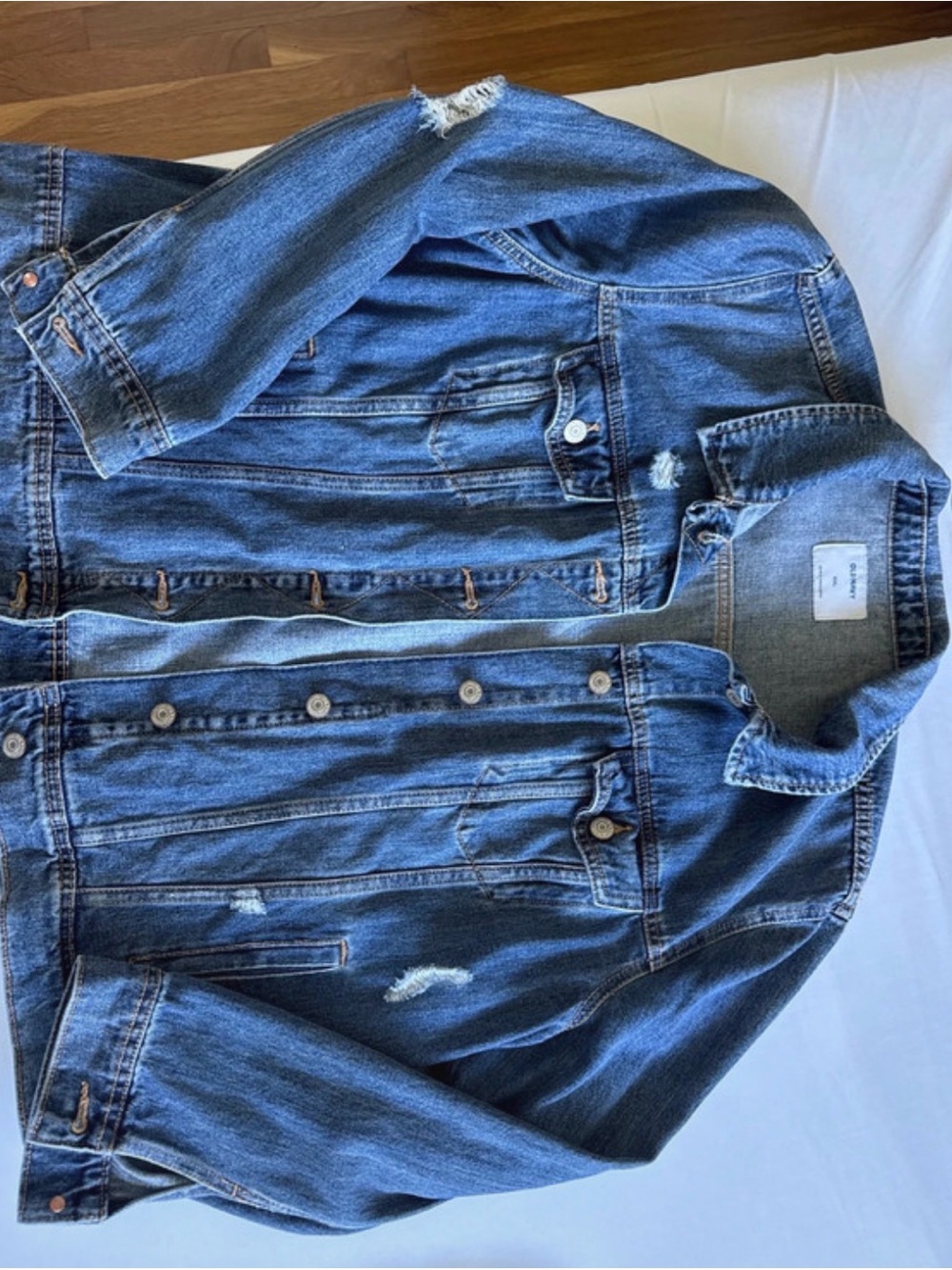 Old Navy Blue Distressed Denim Jacket